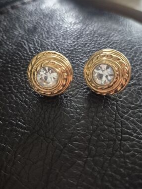 Gold Swarovski Large Stud Earrings